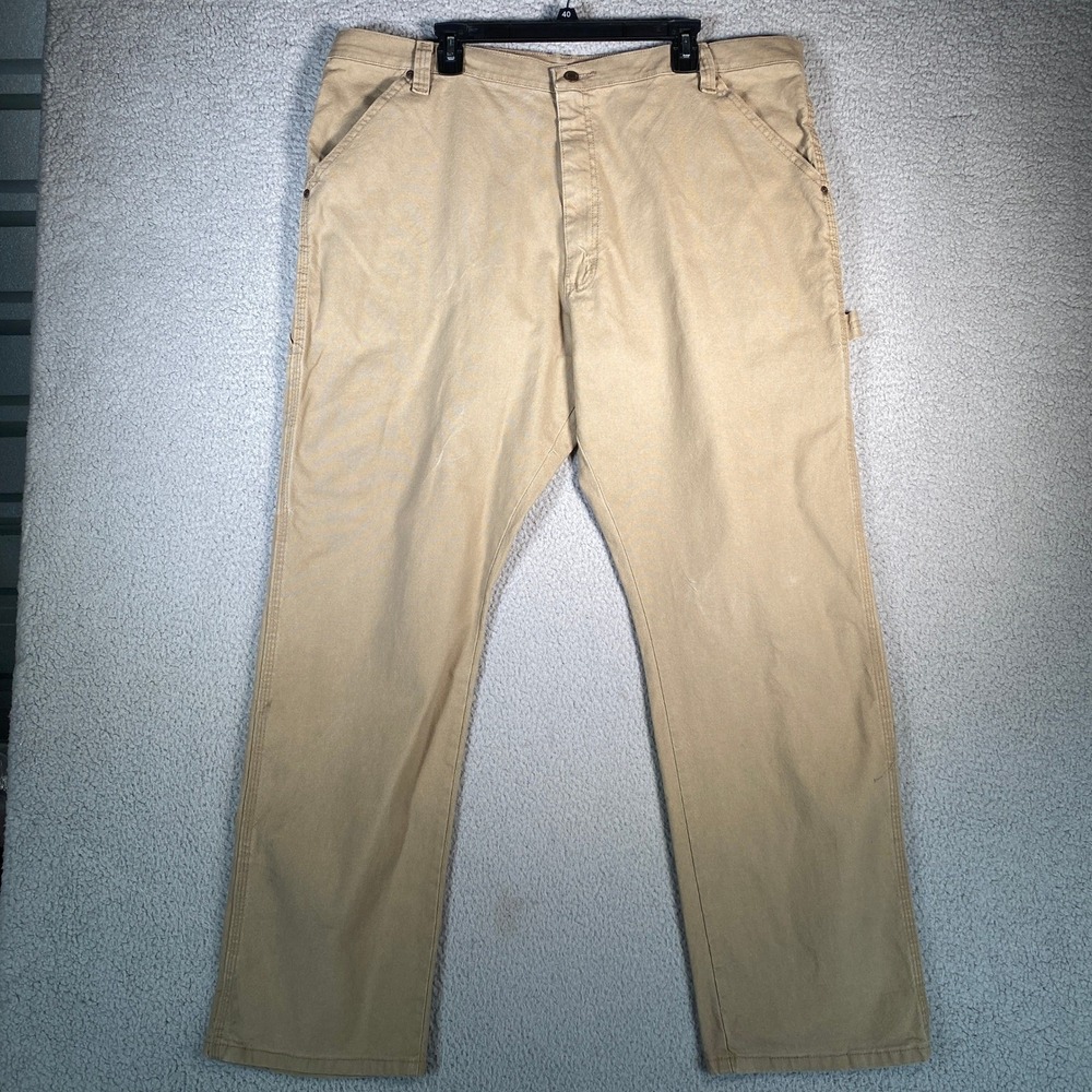 Wrangler Carpenter Jeans Tan Khaki Mens Size XL Extra Large Relaxed Fit Workwear